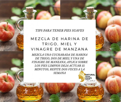 Mezcla de harina de trigo, miel y vinagre de manzana